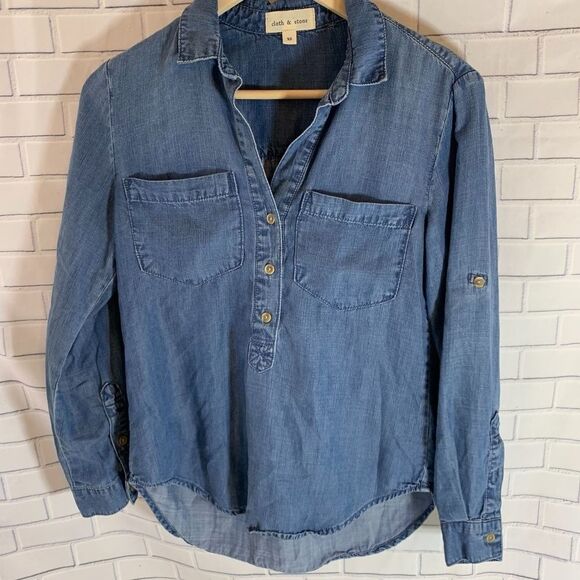 Anthro Cloth & Stone High-Low Pullover Shirt Sz XS - Picture 2 of 8